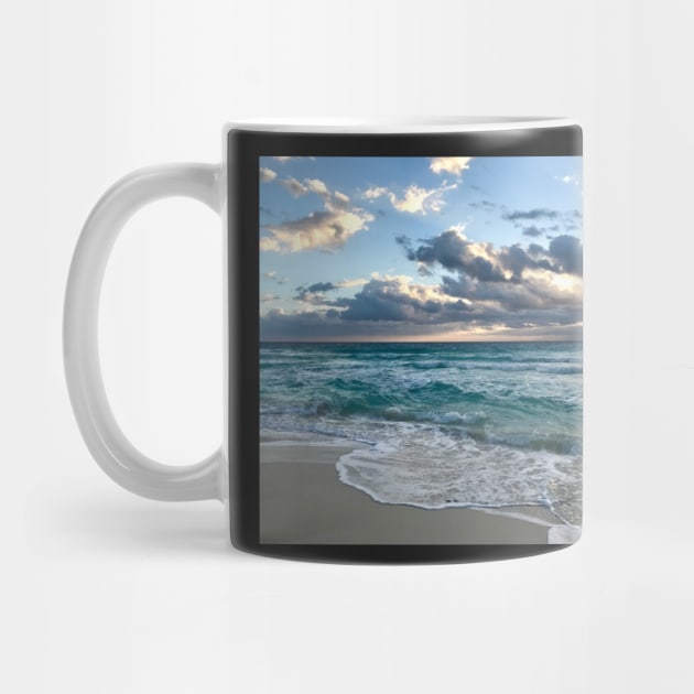 Ocean Waves in the Sunrise by ephotocard